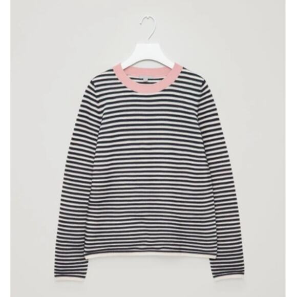 COS Striped Fine-knit Blue and Pink Sweater - Picture 2 of 8